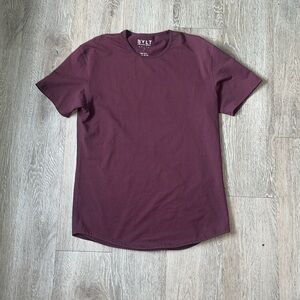 Bylt Shirt Mens Large Lux Drop Cut Maroon Athleisure Performance Stretch Gym L
